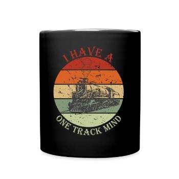 Lokführer Bahn Design I Model Eisenbahn - Tasse einfarbig - Schwarz - Vorne