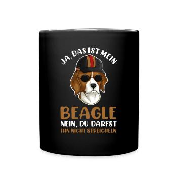 Hund Beagle - Tasse einfarbig - Schwarz - Vorne
