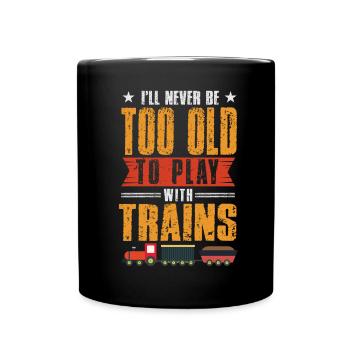 Lokführer Bahn Design I Model Eisenbahn - Tasse einfarbig - Schwarz - Vorne