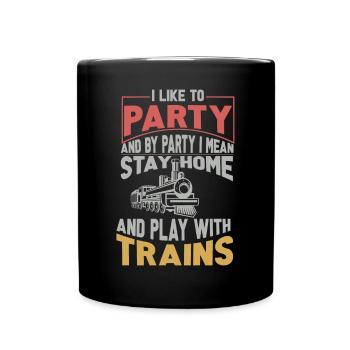 Lokführer Bahn Design I Model Eisenbahn - Tasse einfarbig - Schwarz - Vorne