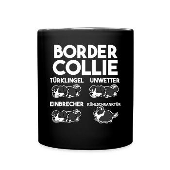 Hund Border Collie - Tasse einfarbig - Schwarz - Vorne