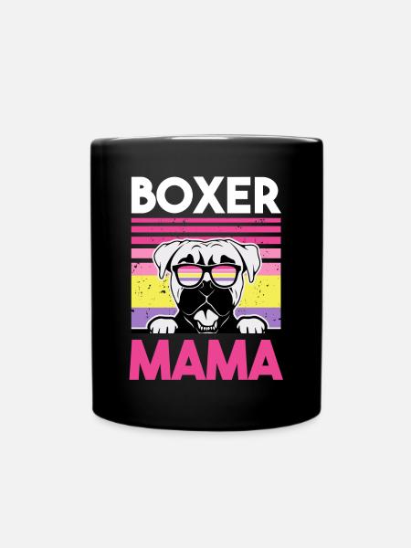 Hund Boxer Mama - Tasse einfarbig - Schwarz