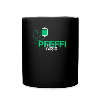PFEFFI Liebe - Lustiges Party - Tasse einfarbig - Schwarz - Vorne