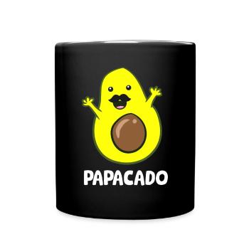 Funny Avocado Dad Vegan Guacamole Avocado Papacado - Full Colour Mug - black - Front