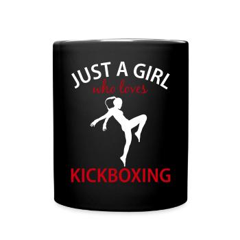 Kickboxerin Spruch Geschenk Damen Mädchen - Tasse einfarbig - Schwarz - Vorne