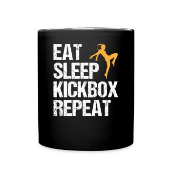 Kickboxen Spruch Kickboxerin Geschenk Damen - Tasse einfarbig - Schwarz - Vorne