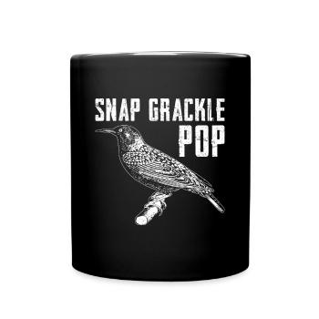 Blackbird Snap Grackle Pop Design pour les ornithologues amateurs - Mug uni - noir - Devant