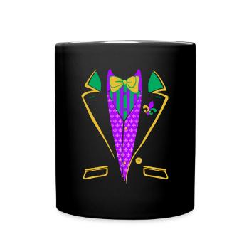 Mardi Gras Tuxedo Costume Gentlemen Carnival Parade C - Mug uni - noir - Devant