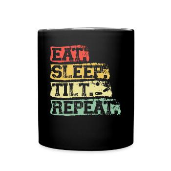Eat. Sleep. Tilt. Repeat. -Pinball - Full Colour Mug - black - Front