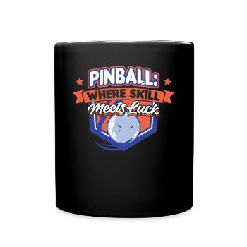 Pinball - Where Skill Meets Luck - Full Colour Mug - black - Front