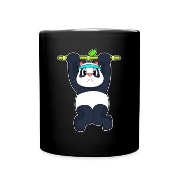 Panda Bodybuilder Pull-ups Bodybuilding - Full Colour Mug - black - Front