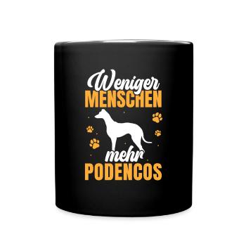 Mehr Podencos spanischer Windhund - Tasse einfarbig - Schwarz - Vorne