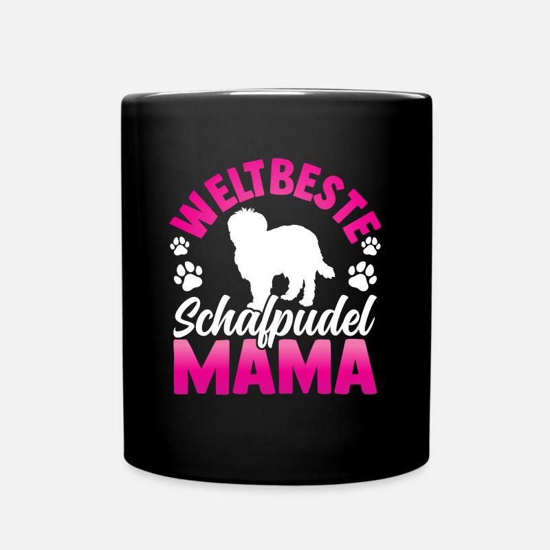 Weltbeste Schafpudel Mama Hütepudel - Tasse einfarbig - Schwarz
