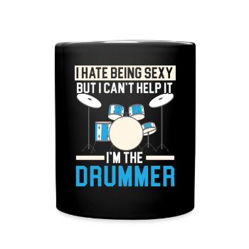 Drummer Musical Instrument Musician Drum Player - Full Colour Mug - black - Front