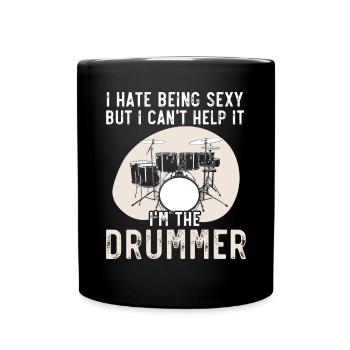 Drummer Musical Instrument Musician Drum Player - Full Colour Mug - black - Front