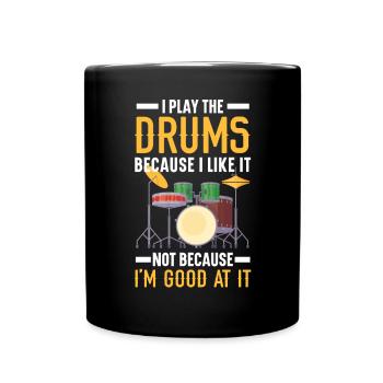 Drummer Musical Instrument Musician Drum Player - Full Colour Mug - black - Front