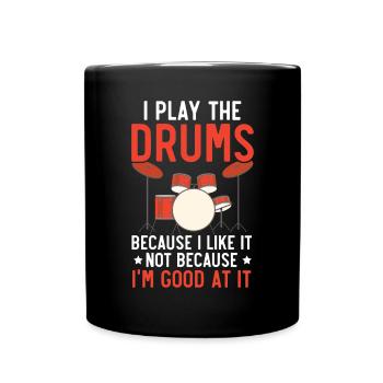 Drummer Musical Instrument Musician Drum Player - Full Colour Mug - black - Front