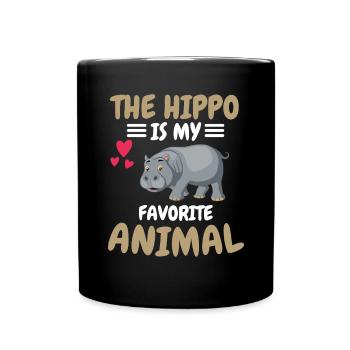 Lieblingstier Tier Lustiges Geschenk Nilpferd - Tasse einfarbig - Schwarz - Vorne