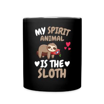 My Spiritual Animal Zoo Animal Gift Sloth - Full Colour Mug - black - Front