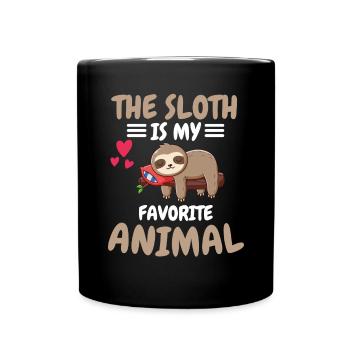 Favorite Animal Tropical Animal Gift Sloth - Full Colour Mug - black - Front