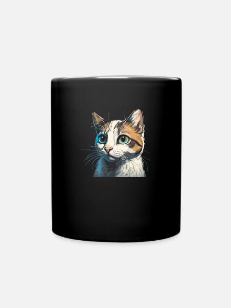 Dessin de chat mignon - Mug uni - noir