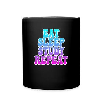 Manger dormir Étudier - Mug uni - noir - Devant
