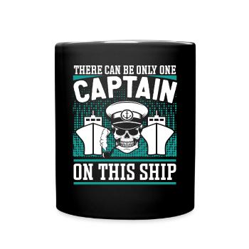 Capitaine Un seul capitaine sur ce bateau de navire - Mug uni - noir - Devant