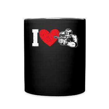 Paintball Paint Gun Paintball Player Paintballer - Full Colour Mug - black - Front