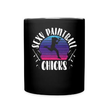Paintball Paint Gun Paintball Player Paintballer - Full Colour Mug - black - Front