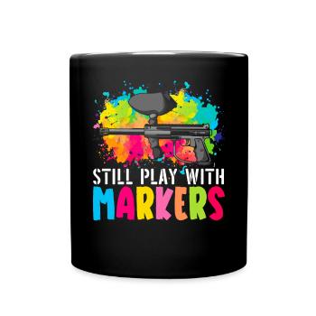 Still Play With Markers Paintball Paintballer - Full Colour Mug - black - Front