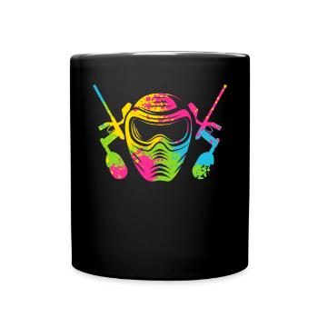 Paintball Paint Gun Paintball Player Paintballer - Full Colour Mug - black - Front