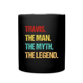 Mens Travis The Man The Myth The Legend - Full Colour Mug - black - Front