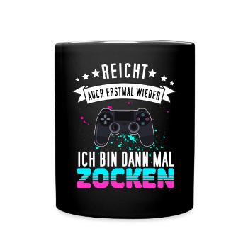 Gamer Design mit Controller - Funny Gaming Gamepad - Tasse einfarbig - Schwarz - Vorne