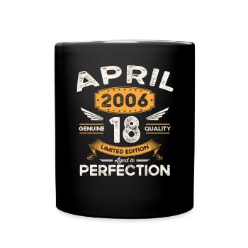 17th birthday man April Born 2006 Legendary - Full Colour Mug - black - Front