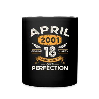 22. Geburtstag Mann April Jahrgang 2001 Legendär - Tasse einfarbig - Schwarz - Vorne