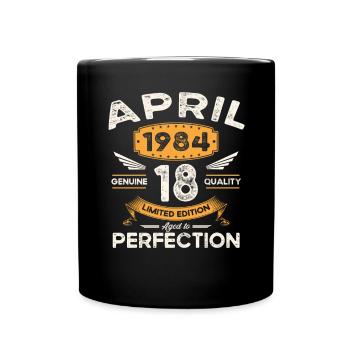 39ème Anniversaire Homme Avril Vintage 1984 Légendaire - Mug uni - noir - Devant