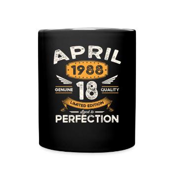 35e anniversaire homme April Né en 1988 Légendaire - Mug uni - noir - Devant