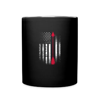 Bogenschiessen - Tasse einfarbig - Schwarz - Vorne