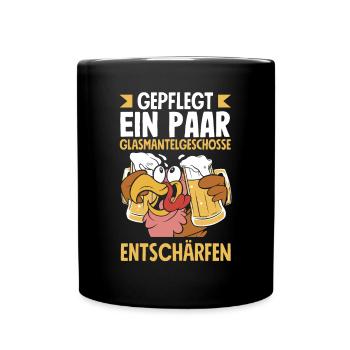 Gepflegt ein paar Glasmantelgeschosse Entschärfen - Tasse einfarbig - Schwarz - Vorne