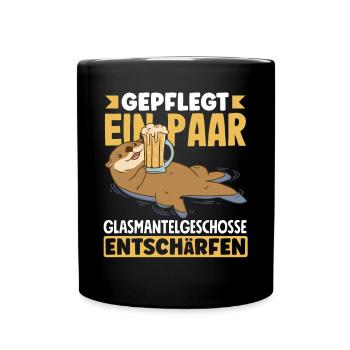 Gepflegt ein paar Glasmantelgeschosse Entschärfen - Tasse einfarbig - Schwarz - Vorne