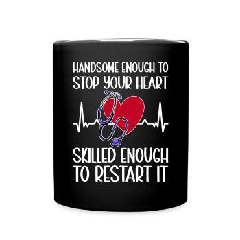 Kardiologie Krankenschwester Kardiologe - Tasse einfarbig - Schwarz - Vorne