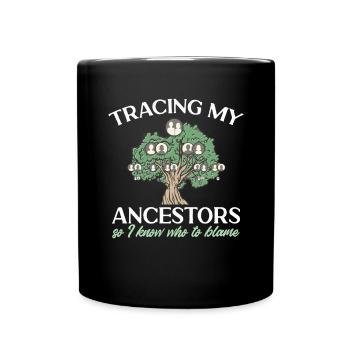 Genealogie Ahnenforschung Ahnenforscher - Tasse einfarbig - Schwarz - Vorne
