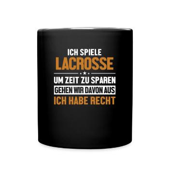 Lacrossespieler hat immer Recht Polocrosse - Tasse einfarbig - Schwarz - Vorne