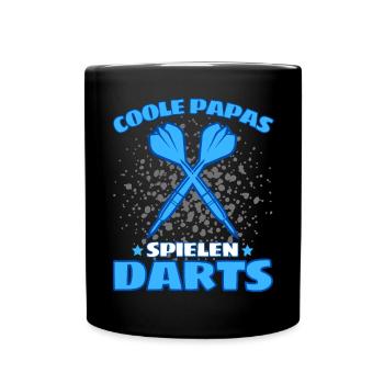LES PAPAS COOL JOUENT AUX FLÉCHETTES! Papa joueur de fléchettes - Mug uni - noir - Devant