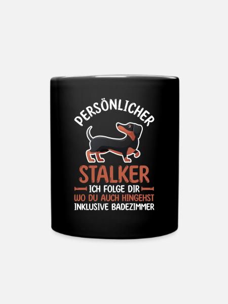 Hund Dackel - Tasse einfarbig - Schwarz