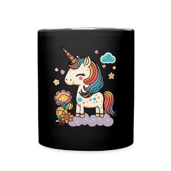 Cute magic unicorn - kindergarten and school - Full Colour Mug - black - Front