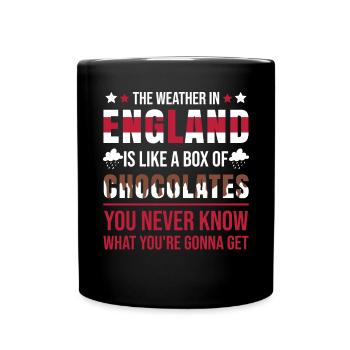 Funny Weather Forecast Humor British Weather - Full Colour Mug - black - Front
