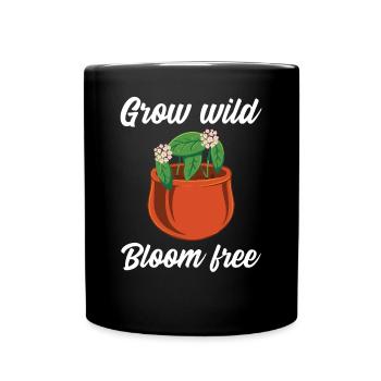 Grow wild bloom free - Tasse einfarbig - Schwarz - Vorne