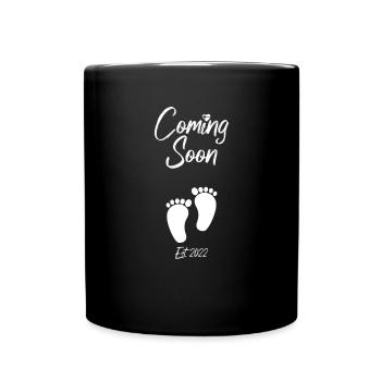 Baby Coming Soon Valentinstag - Tasse einfarbig - Schwarz - Vorne