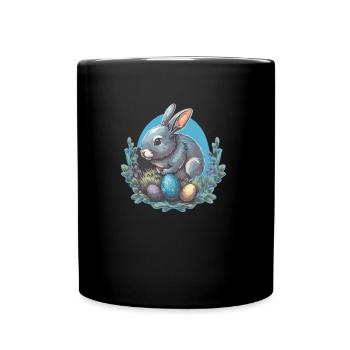 Osterhase - Tasse einfarbig - Schwarz - Vorne